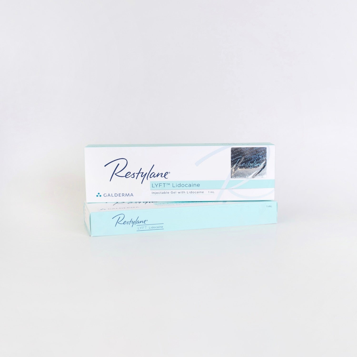 restylane lyft with lidocaine, restylane lyft perlane 1x1ml, Dermal Filler, Restylane Dermal Filler, Galderma, front view of 2 boxes by Skincare Supply Store