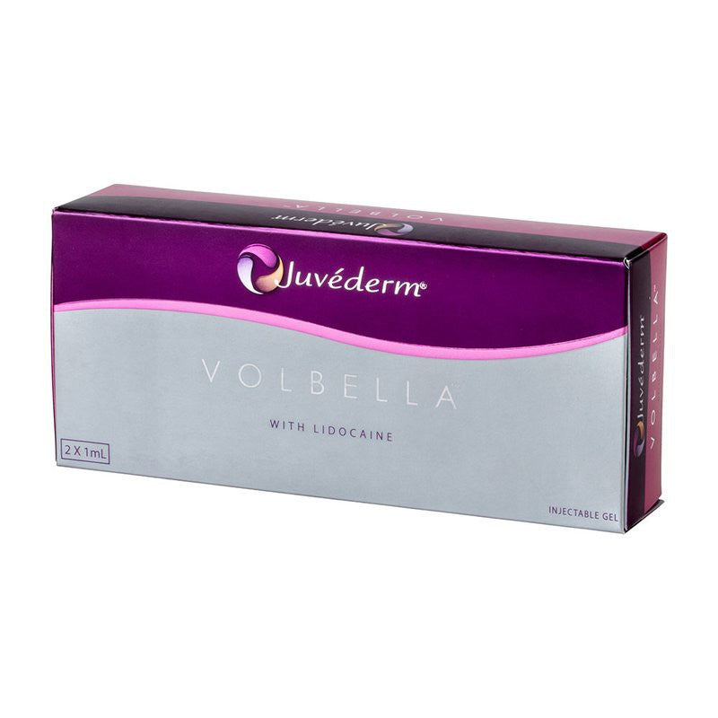Juvederm Volbella with lidocaine, Juvederm Volbella 2x1ml, Dermal Filler, Juvederm Dermal Filler, Juvederm, front side view by Skincare Supply Store