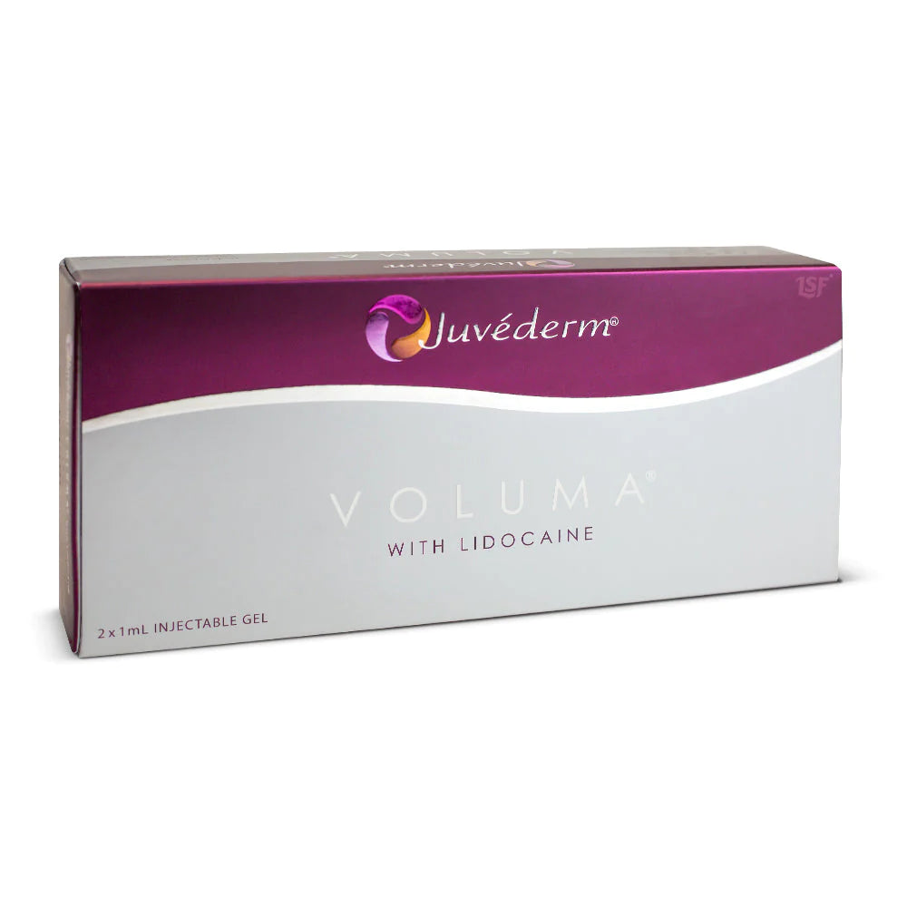 Juvederm Voluma with lidocaine, Juvederm Voluma 2x1ml, Dermal Filler, Juvederm Dermal Filler, Juvederm, front side view by Skincare Supply Store