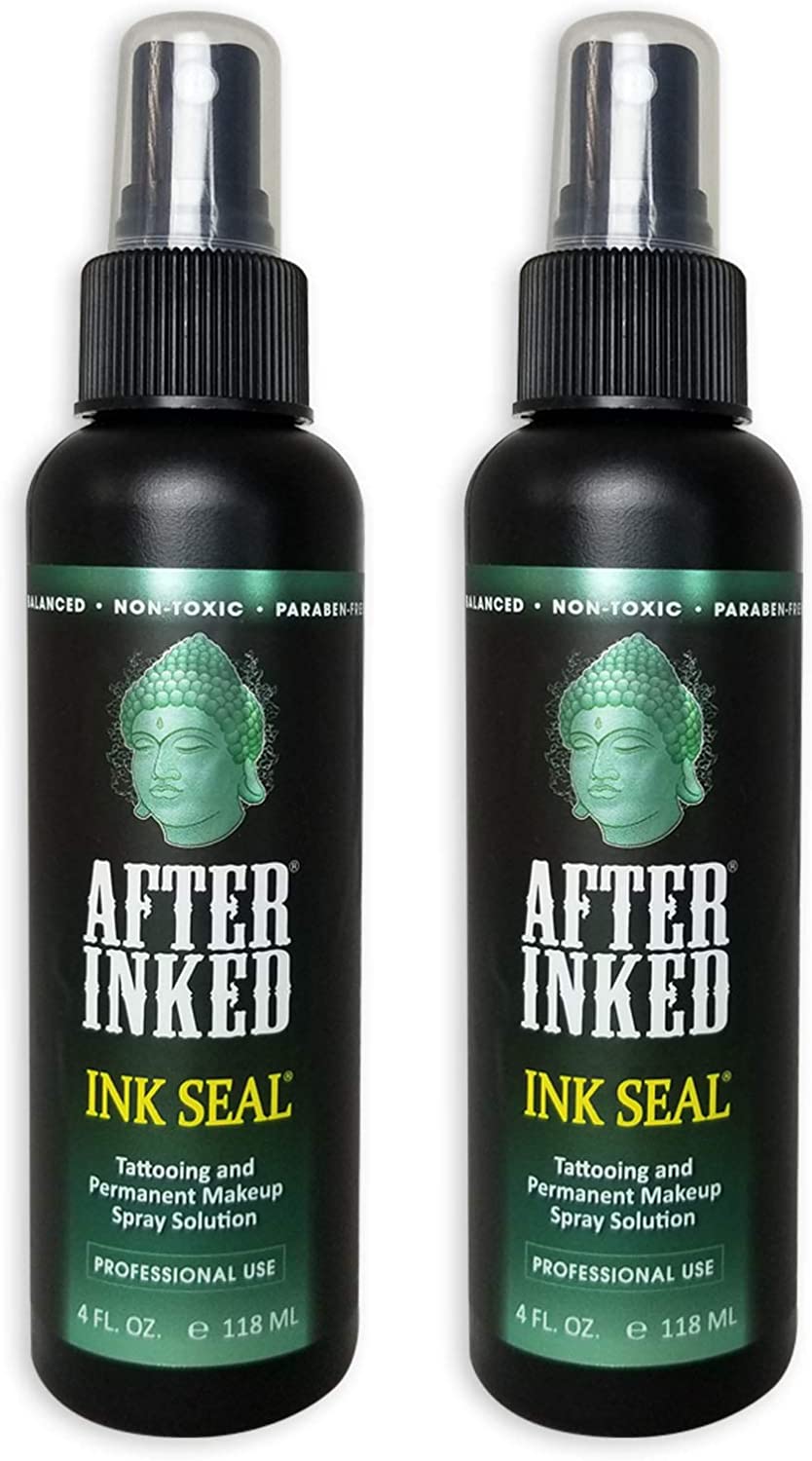 After Inked Ink Seal Tattoo Spray 4 oz side by side