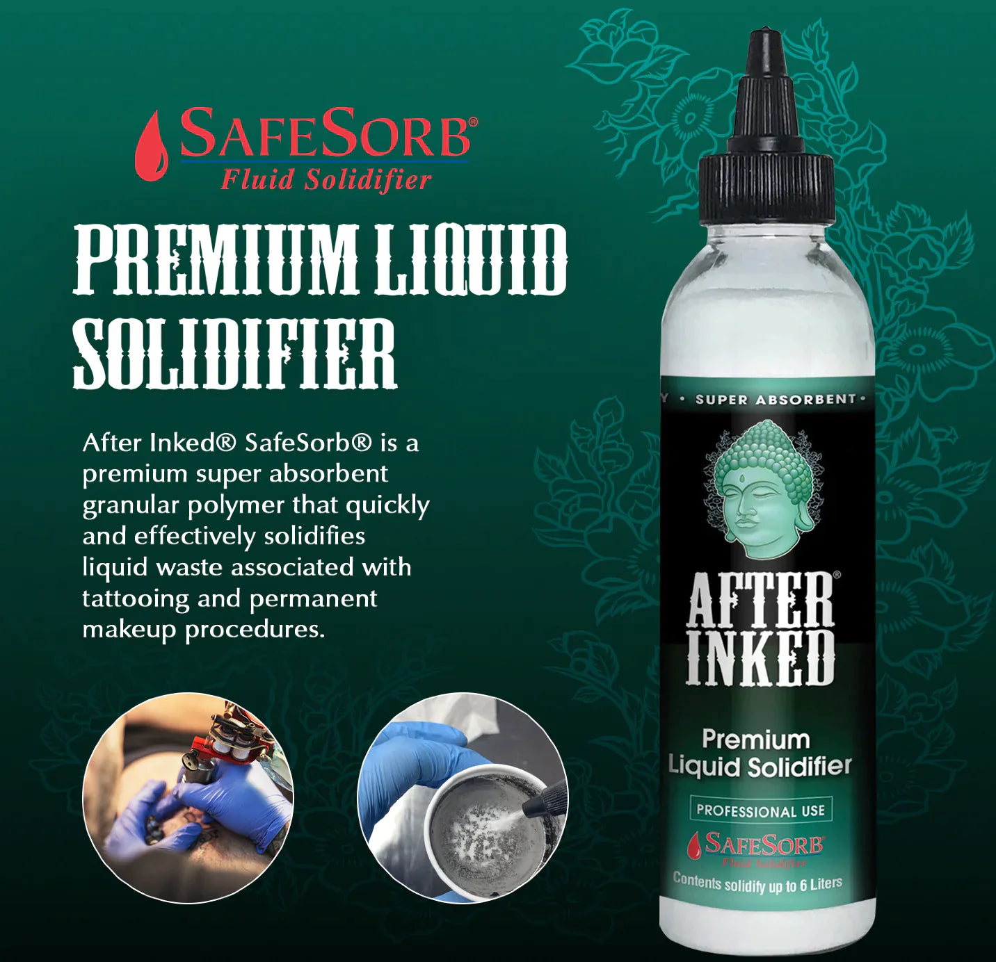 After Inked Premium Liquid Solidifier by Toronto Brow Shop with info