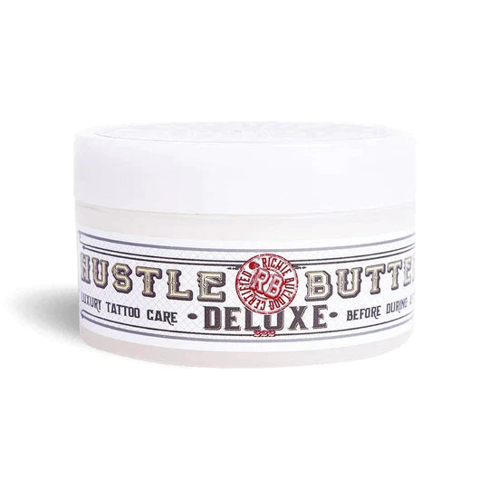 Deluxe Hustle Butter Deluxe, Luxury Tattoo Care & Maintenance Cream, Permanent Makeup aftercare close up