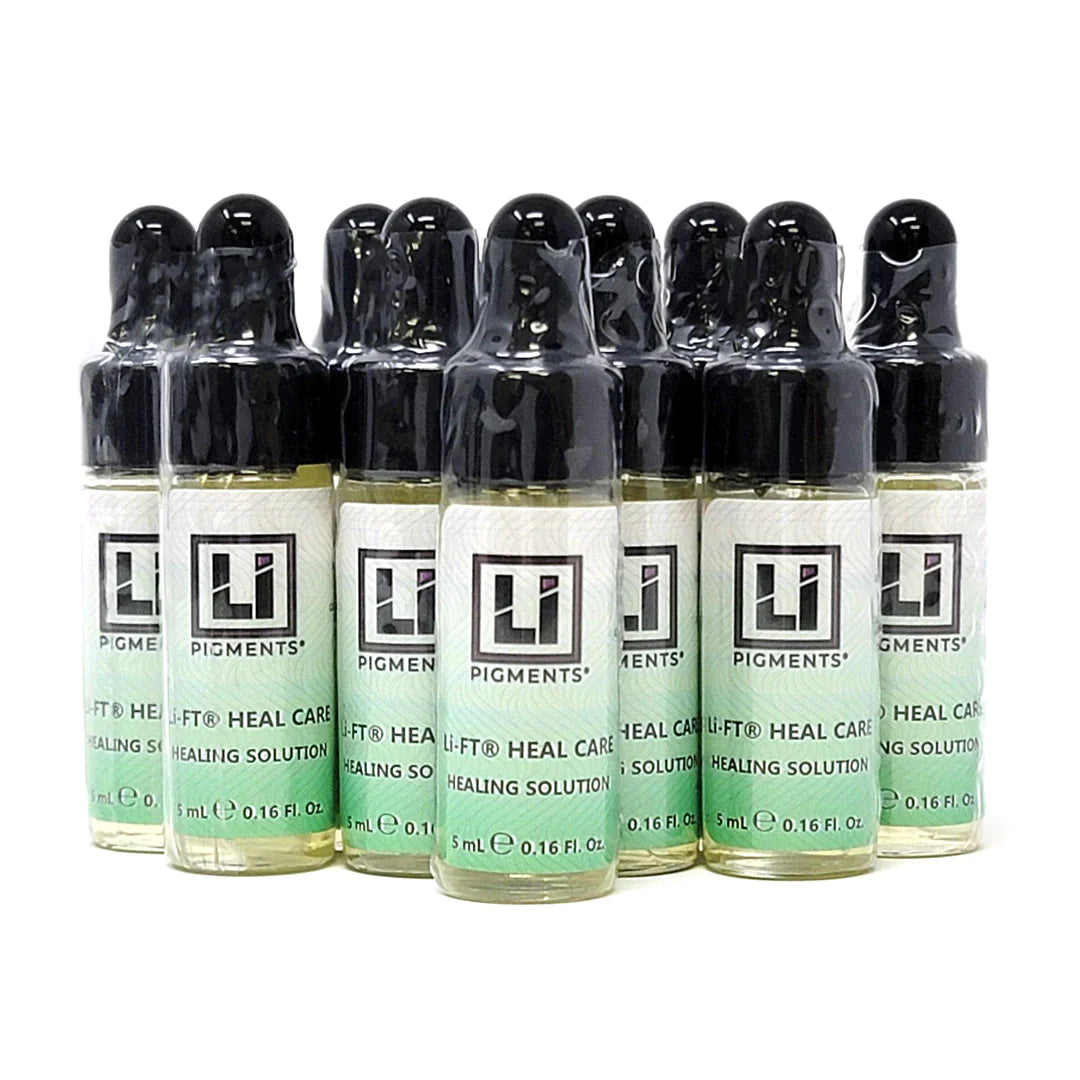 Li Pigments Li-FT Heal Care - Healing Solution 5 Pack, Heal Care Solution 10 bottles side by side