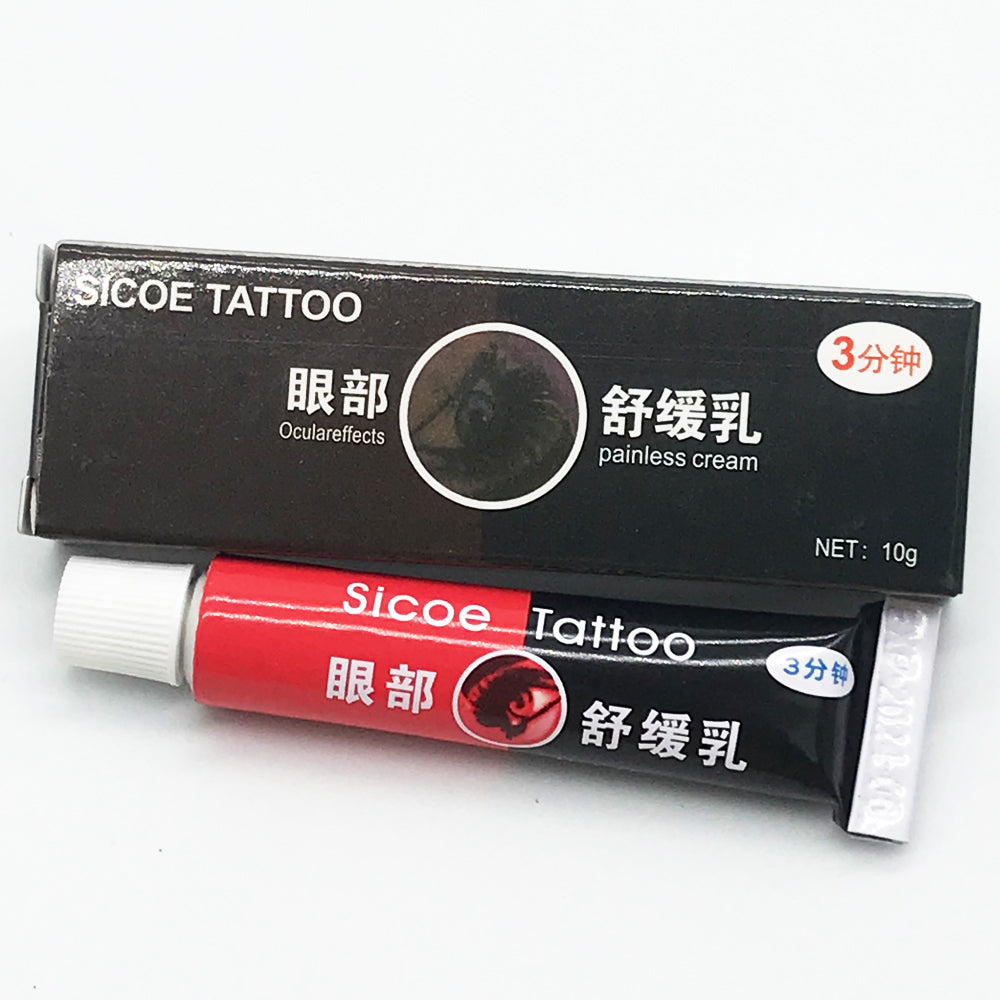 Sicoe Tattoo Numbing cream, topical anesthetic, topical analgesic, lidocaine cream, with packaging close up